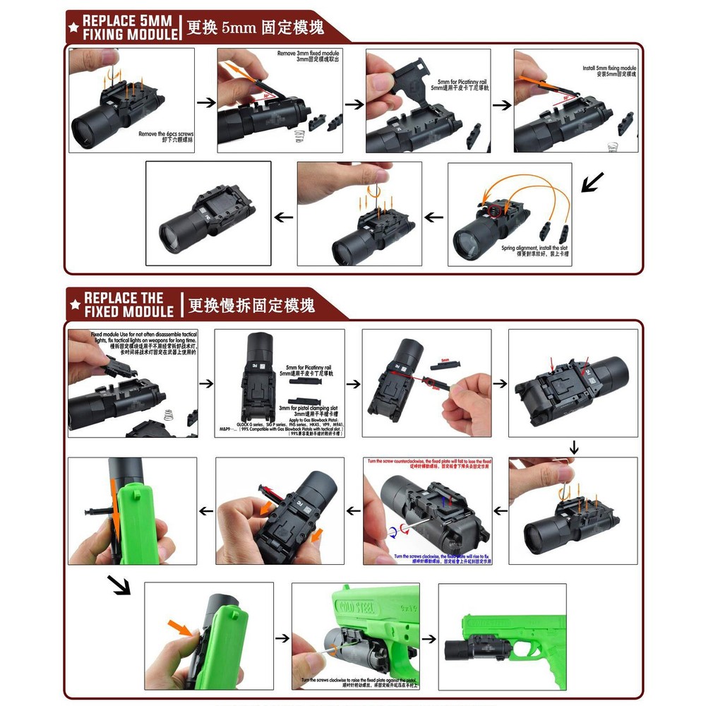 200LM Hanging Tactical Strong Light LED Outdoor Lighting Lighting Function Sandy