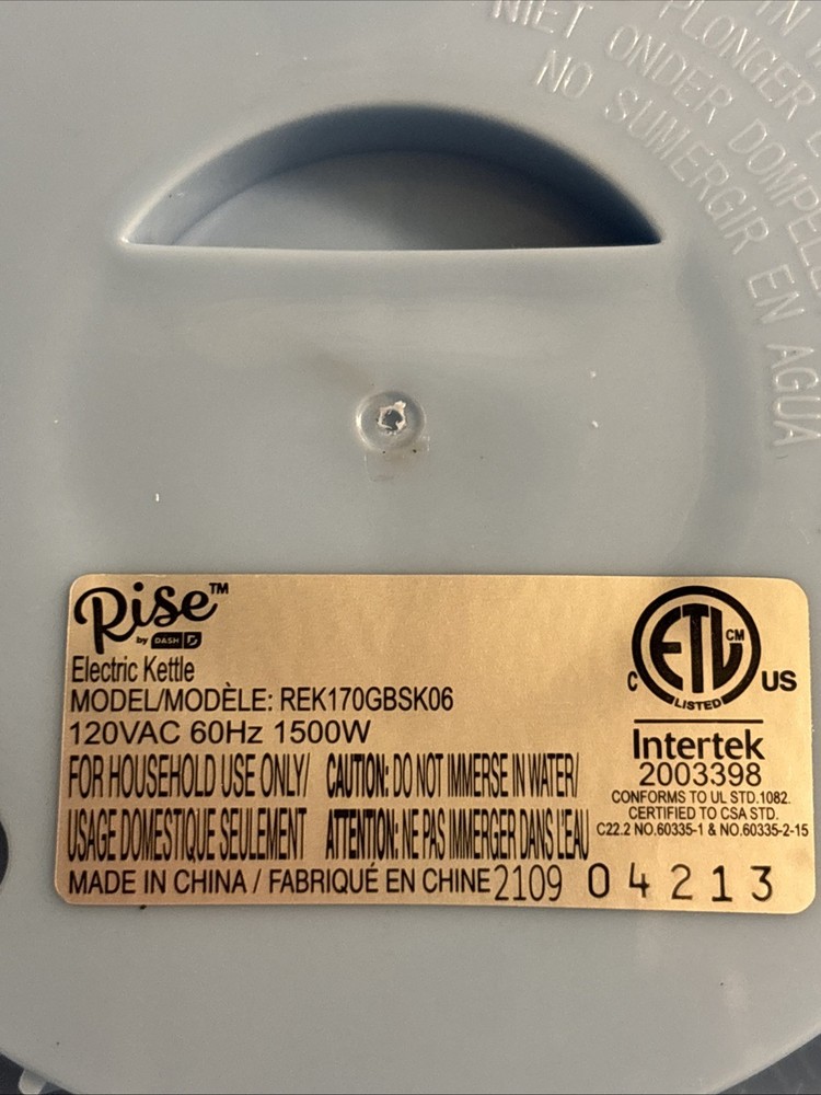 Rise by Dash Blue Glass/Plastic 1.7 L Electric Tea Kettle