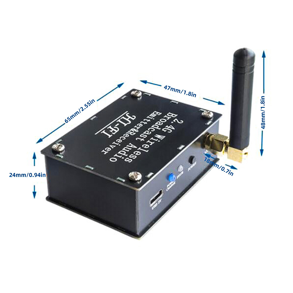 DC 3.5-5V 2.4G Wireless Audio Transceiver Transmitter Receiver with Type C