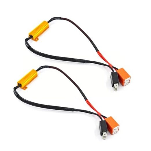 2PCS H7 Car LED Resistor Kit, 50W 6 Ohm Vehicle Anti Flicker Error Decoder,
