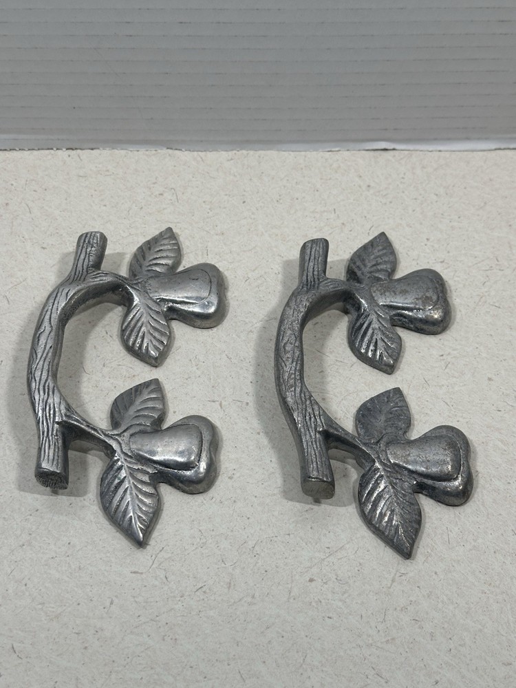 Vintage HTF Rustic Leaf And Vine/ Pear Pull / Handle Hardware Set