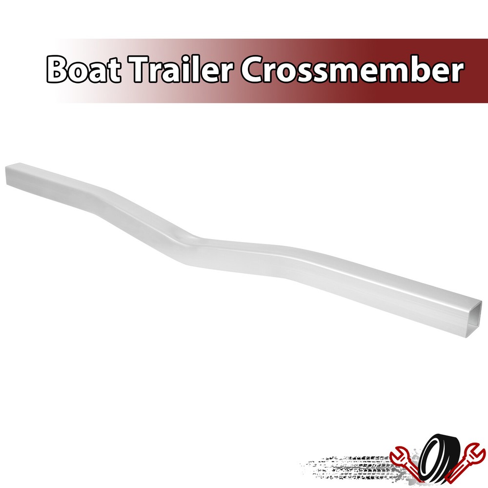 Universal Boat Trailer Crossmember Square Tube V-Bend Crossbar Aluminum Silver