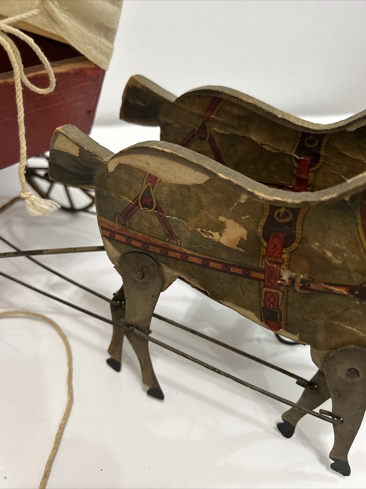 GIBBS GYPSY WAGON PULL TOY HORSE DRAWN COVERED WAGON