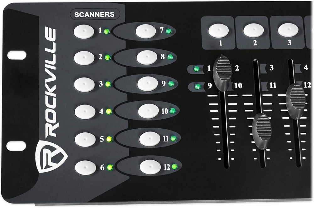 ROCKFORCE 192-Channel DMX Lighting Controller, Sound-Activated, Programmable Sce