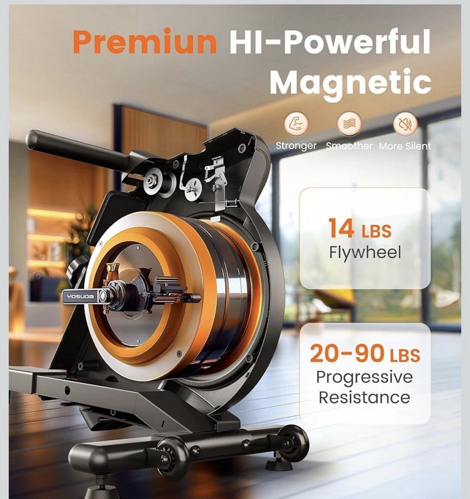 Magnetic/Water Rowing Machine for Home - Rower Machine Use with Bluetooth, App