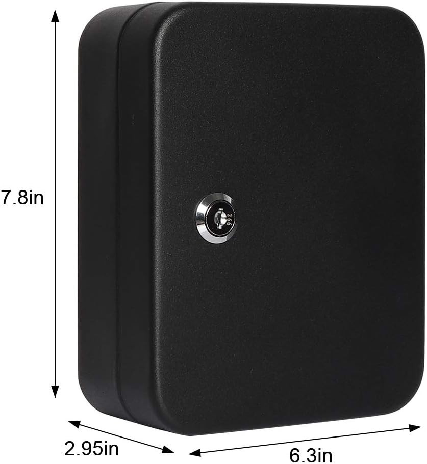 Lockable Wall Mount Key Lock Box with 20 Hooks - Secure Key Storage Solution