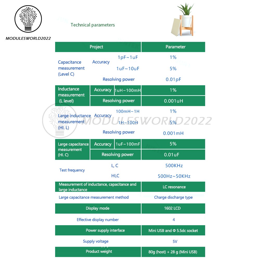 Digital LC100-A LCD High Precision Inductance Capacitance L/C Meter Tester