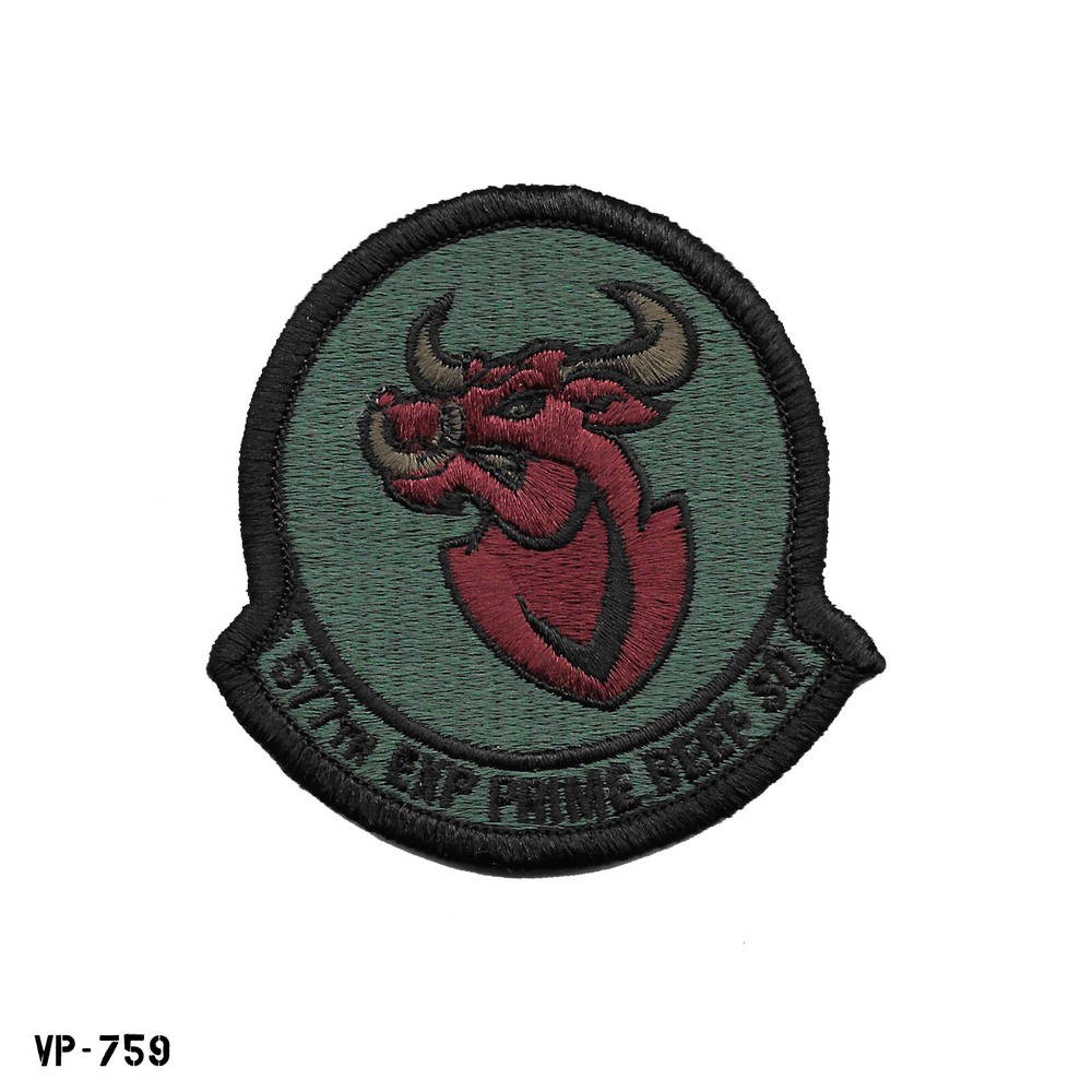 577th Expeditionary "Prime Beef" Squadron US Air Force Subdued Hook Back Patch