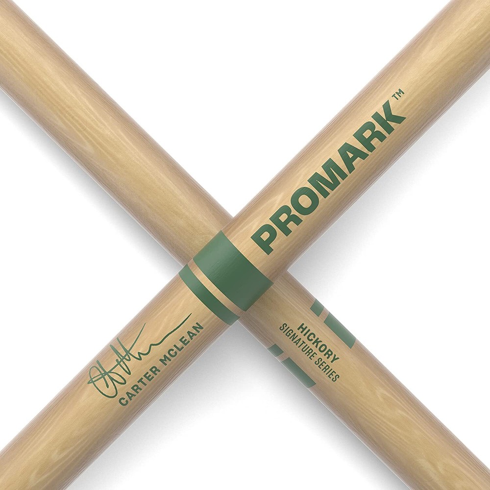 4 PACK ProMark Carter McLean Hickory Drumsticks, Wood Tip