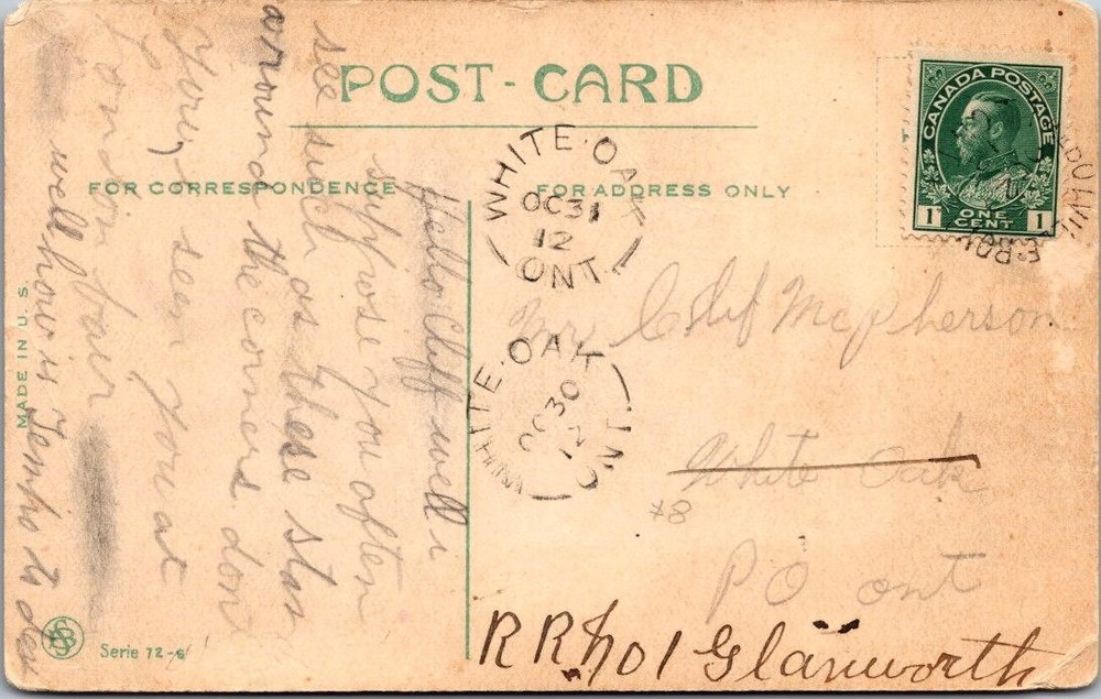 Canada 1912 White Oak Ont PPC - A02181