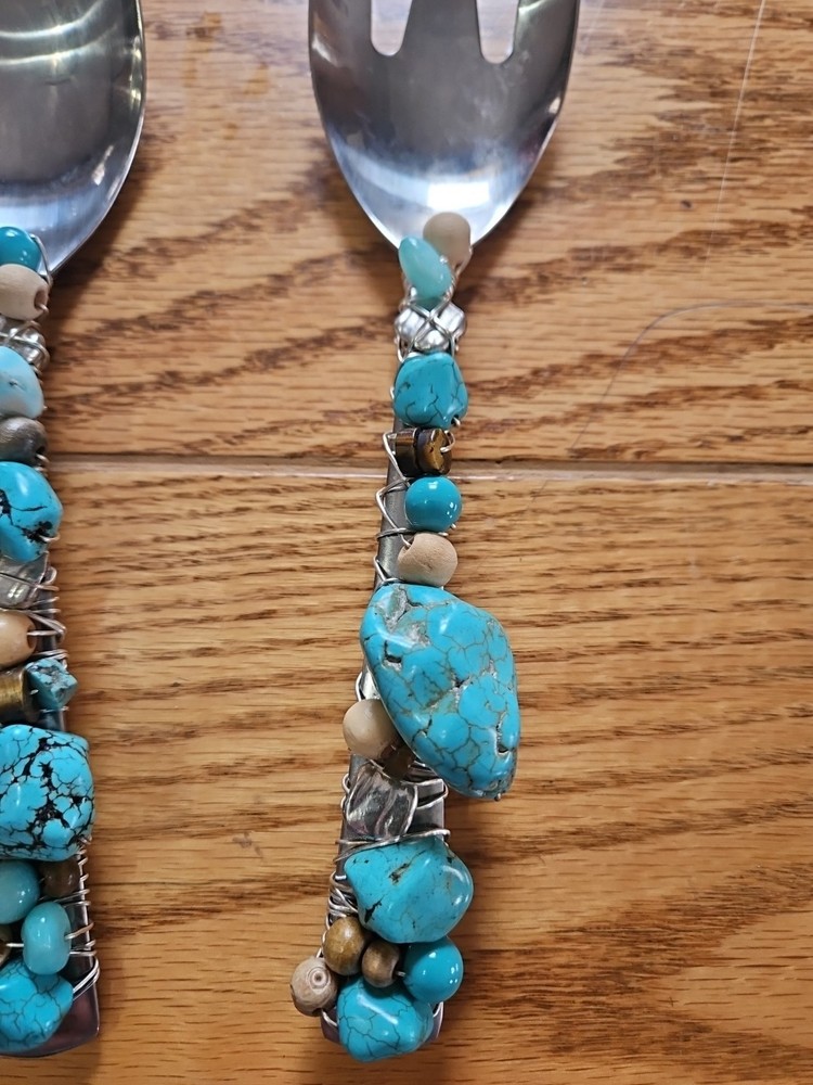 Serving Utensils Unique Turquoise Bead (B16)