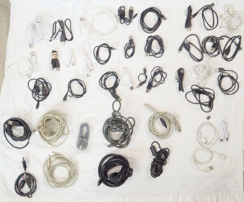 Lot of Assorted Micro + Mini+ USBC +Printer Cables/ Cords USB, USB-C, Micro-USB