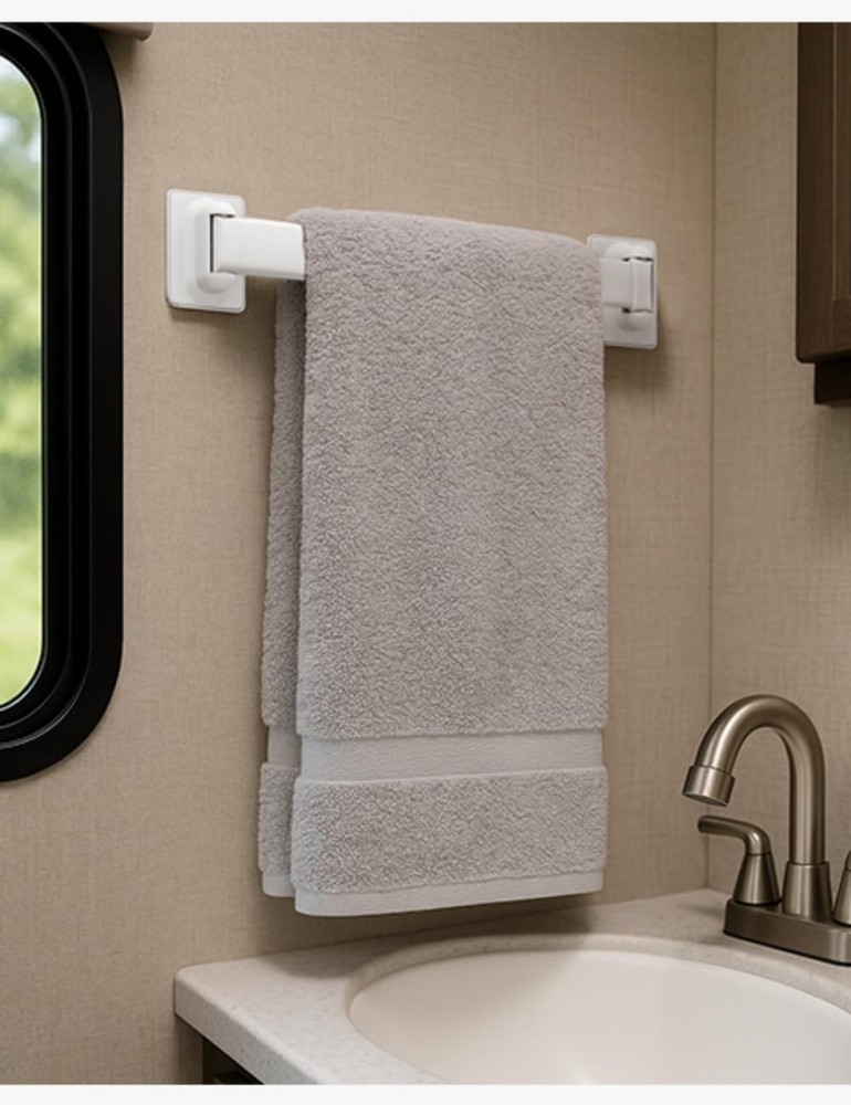 RV Shower Corner Storage Bars 3 Pack, Aluminum Adjustable Camper Shelf Retainer