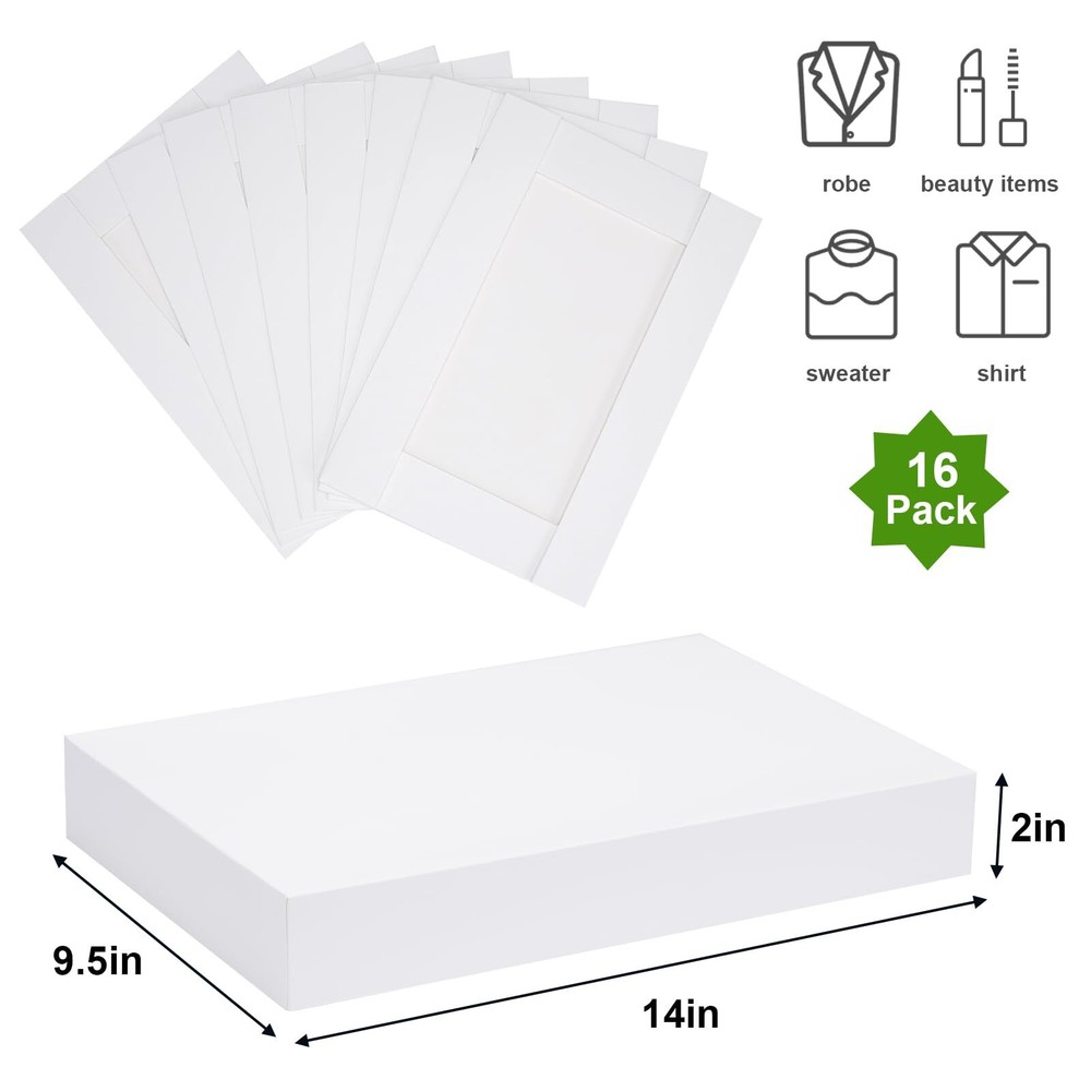16pcs Gift Boxes with Lids for Presents White Robe Boxes Shirt Boxes Bulk for...