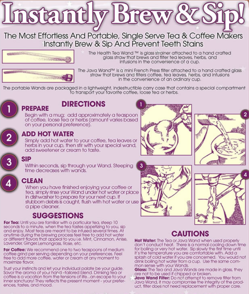 Java Wand Coffee Brewing Glass Straw With Filter Eco