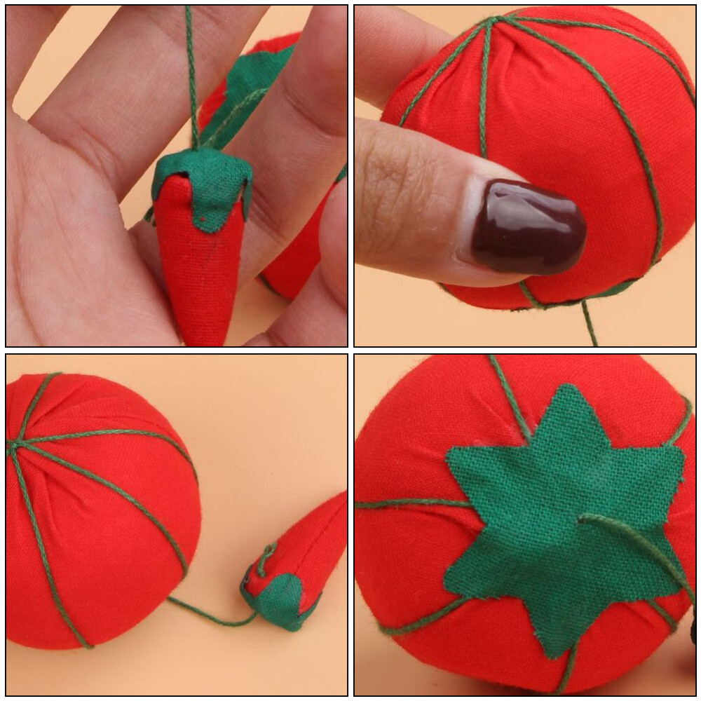 10Pcs Handcraft Tool Tomato Shaped Cushion for Sewing