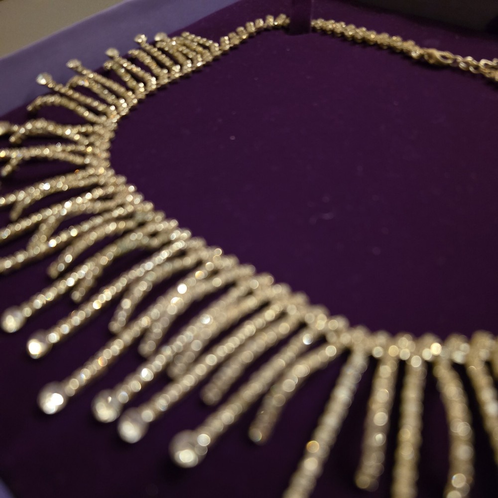 diamonte necklace and earring set