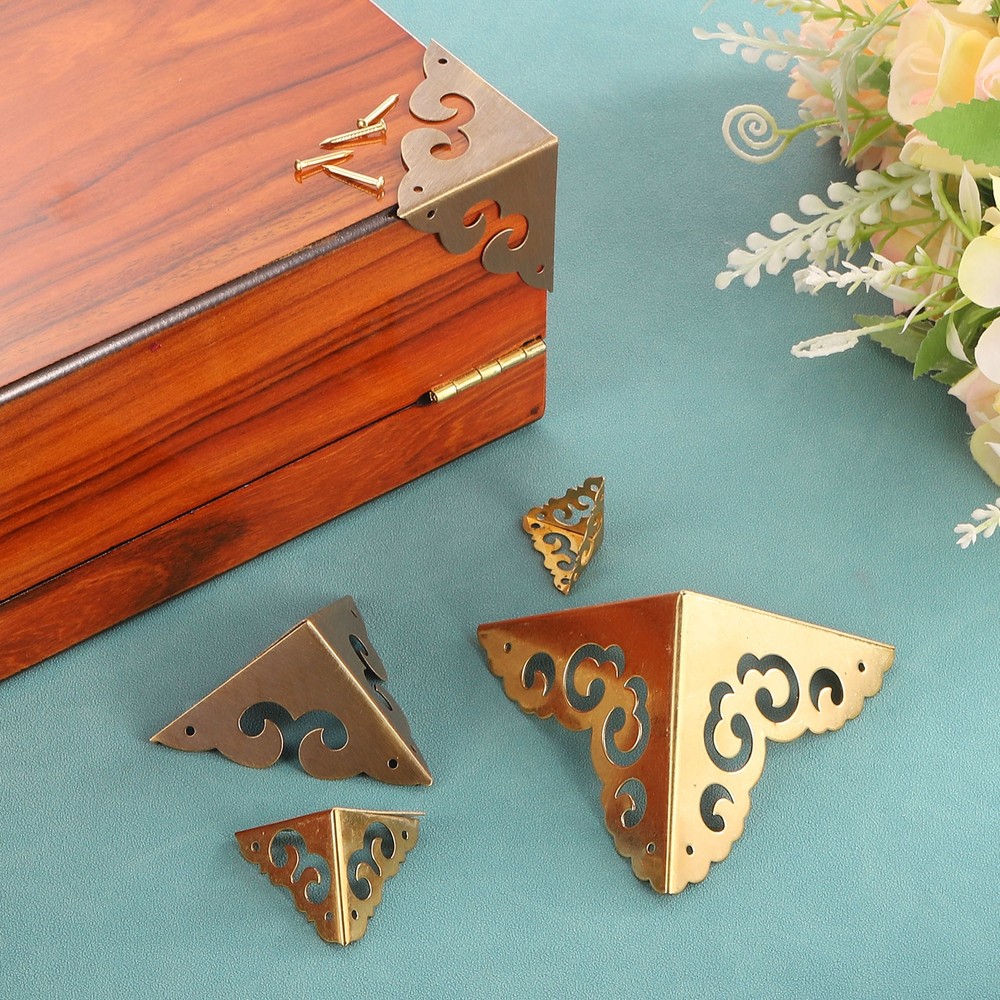 2 Pcs 45mm Decorative Box Corner Cover, Corner Protector, Gold