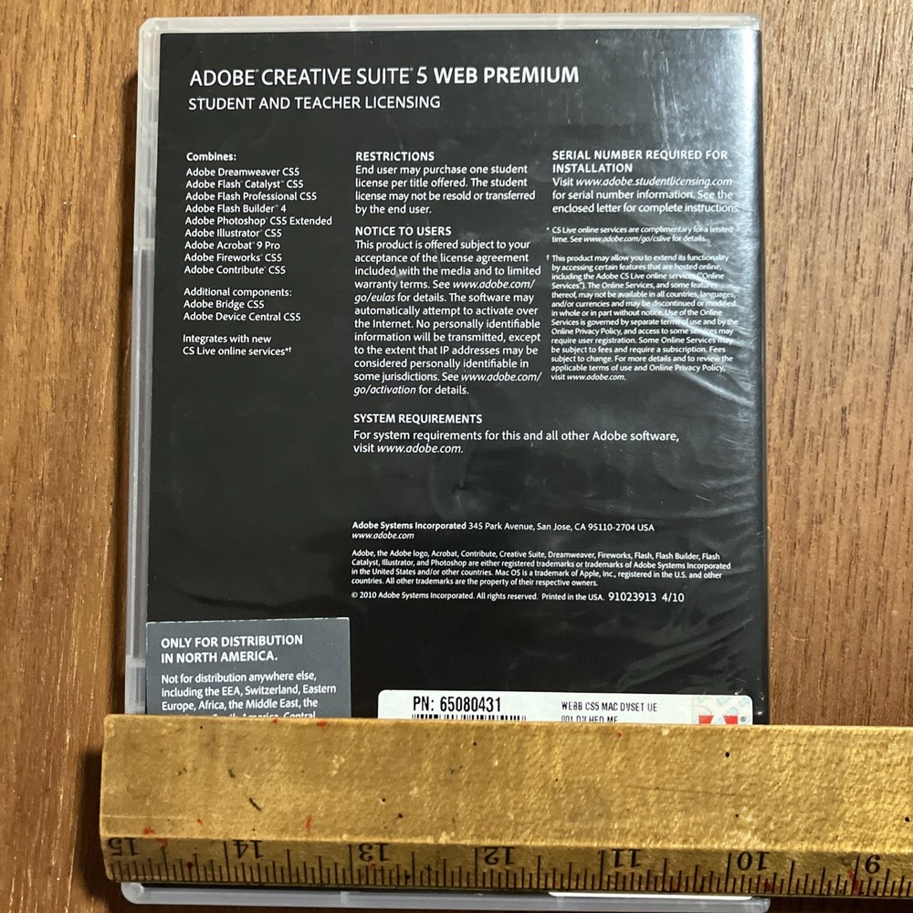 Adobe Creative Suite 5 Web MAC OS Premium Cs5 With Key Apple