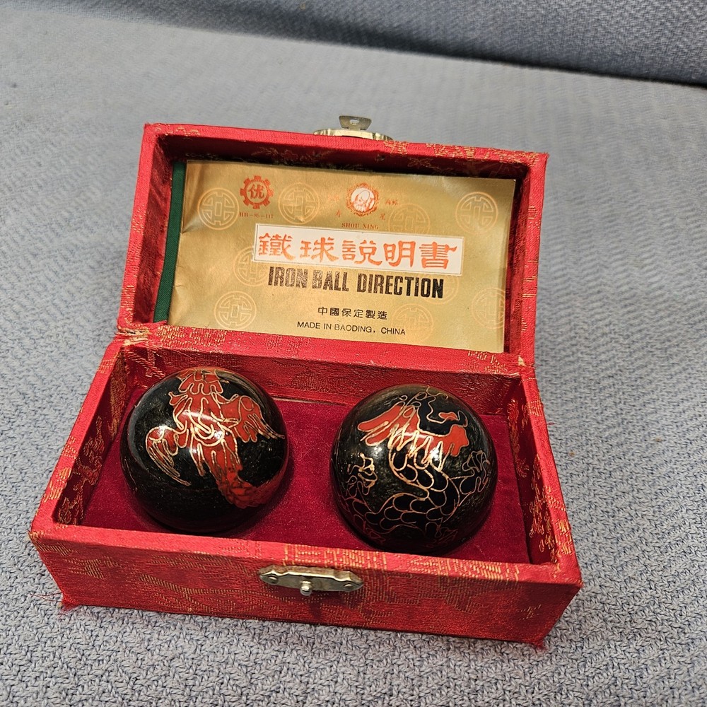 Baoding Iron Ball Direction Exercise For Stress Relief Chiming China Box manual