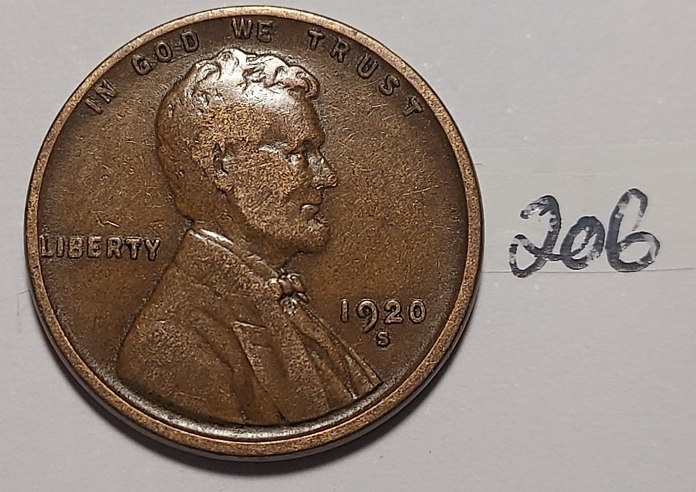 1920-S Lincoln Wheat Cent    #206