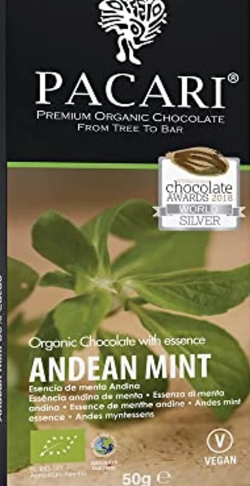 Pacari Mint Chocolate Bar - 1.76 oz. - 50 g.