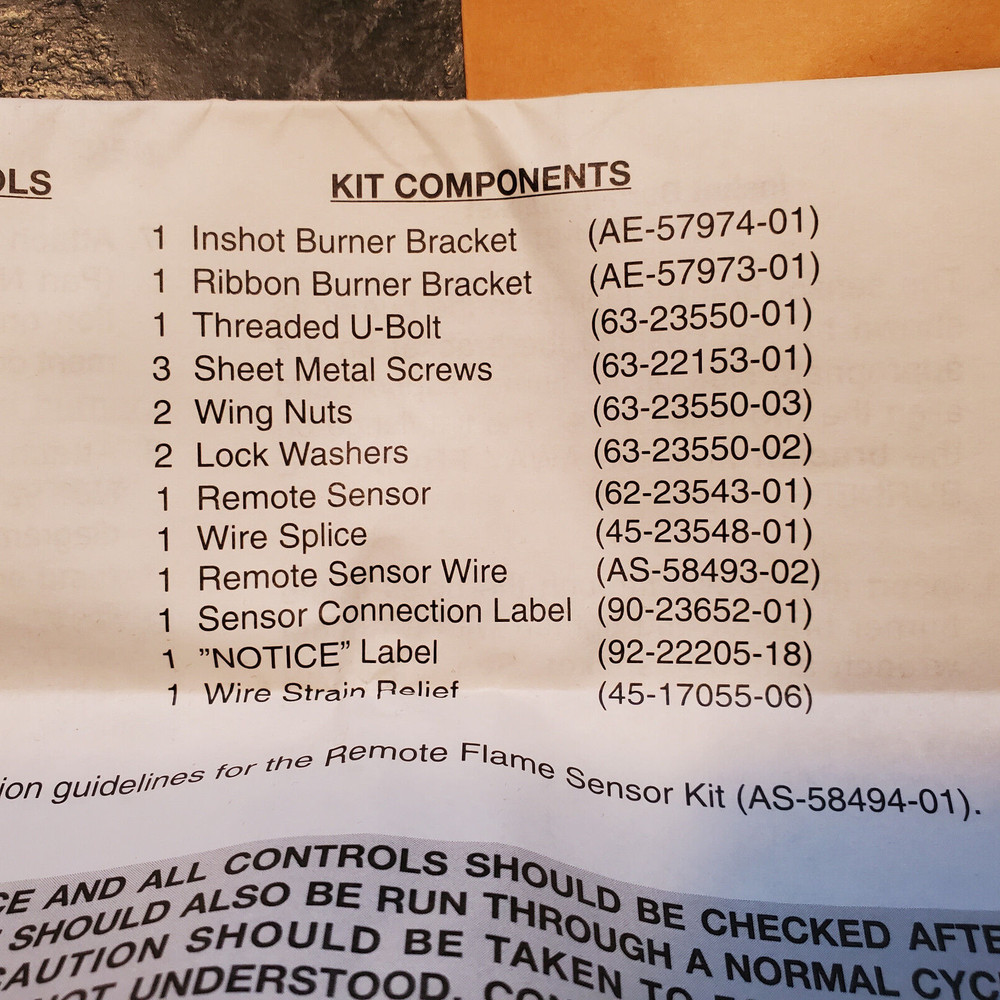 Universal Parts AS-58494-01 Remote Flame Sensor Kit