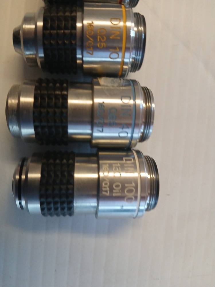 Lot of 4 Swift Microscope Objective Lenses