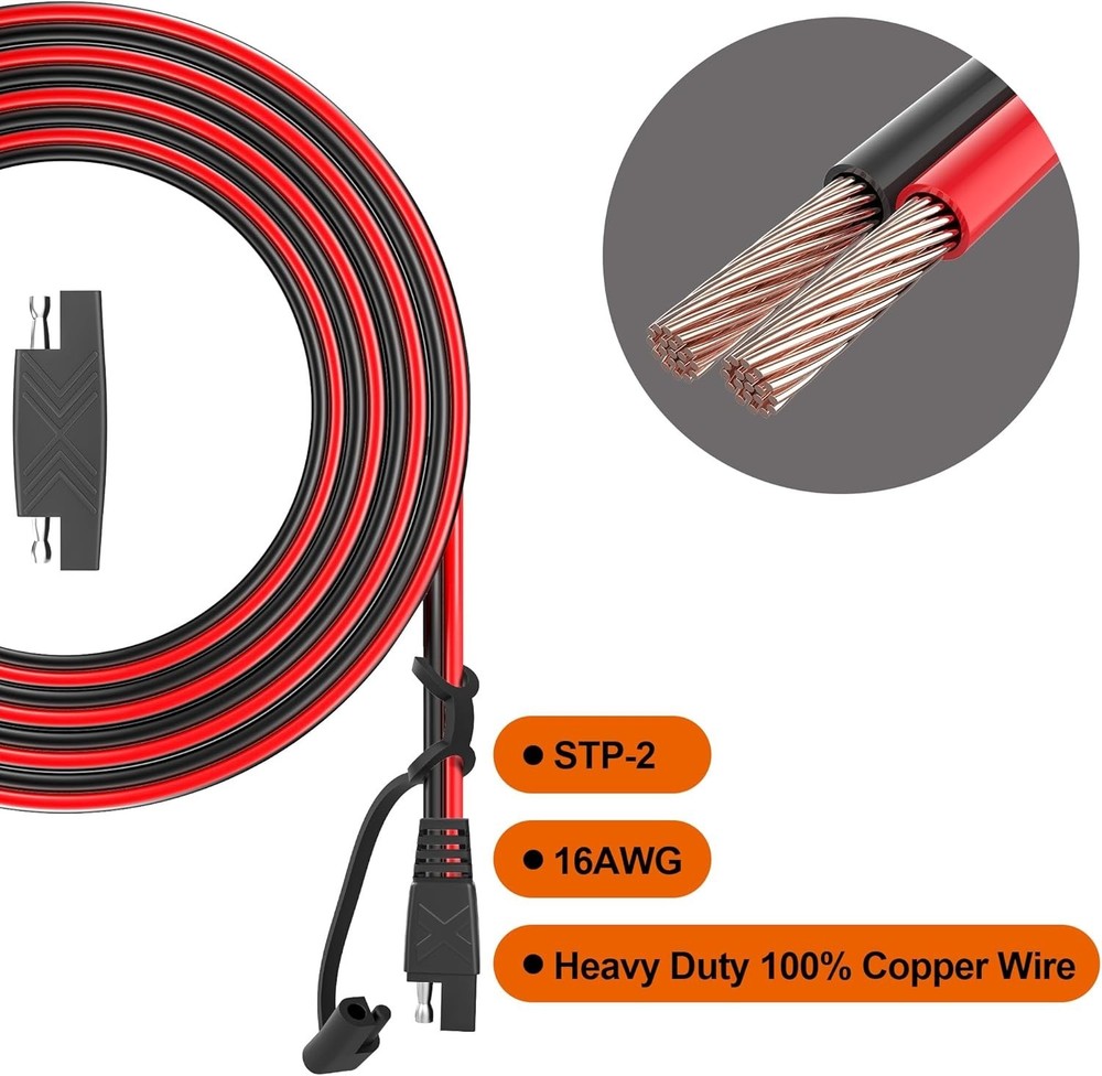 Heavy-Duty 12FT SAE Extension Cables, 4-Pack