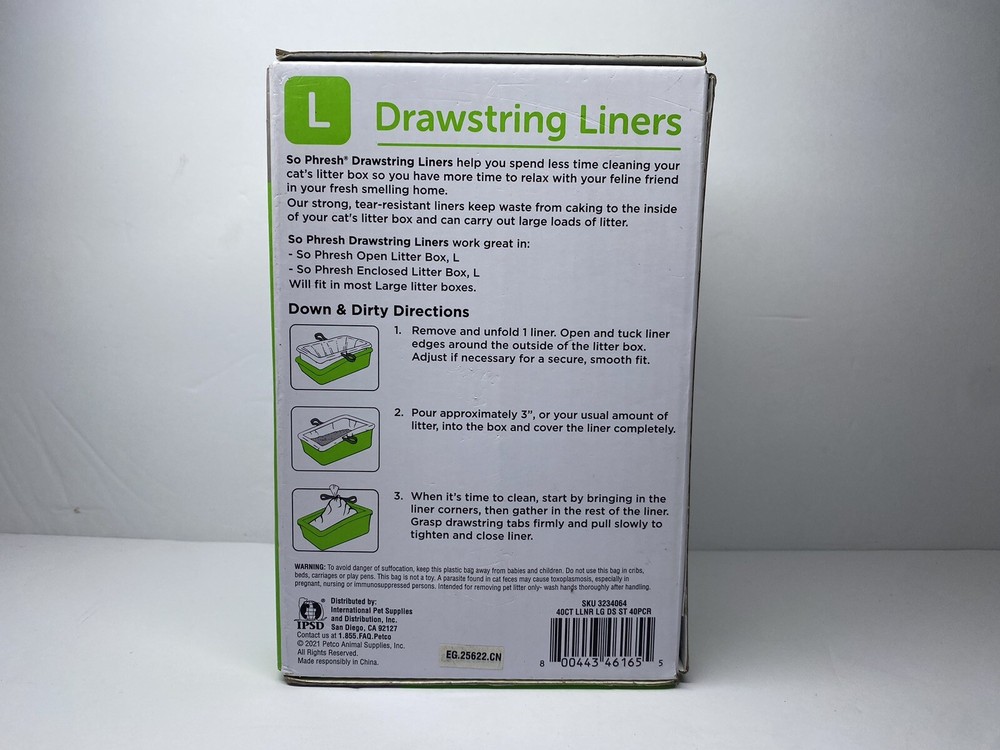 Sophresh Drawstring Liners • Large • Tear Resistant • 40 Count