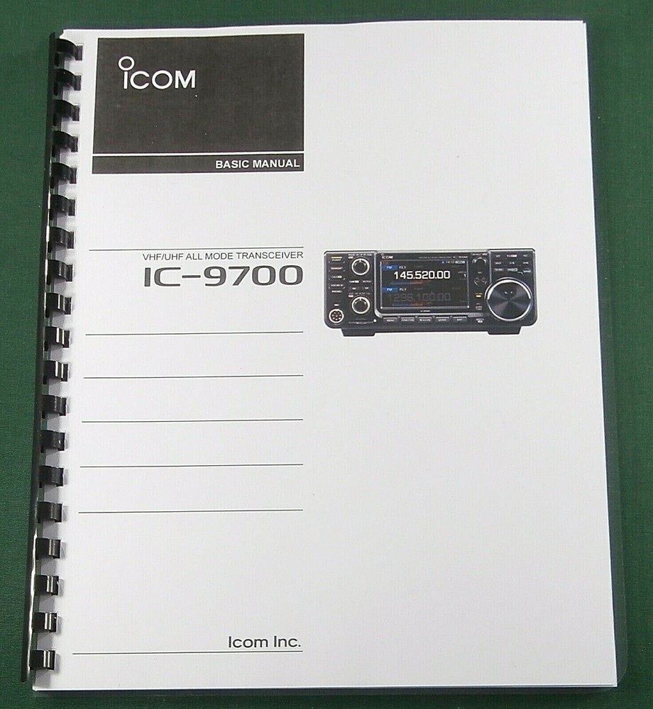 Icom IC-9700 Basic Instruction Manual - Card Stock Covers & Full Color
