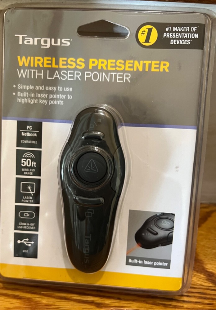 Targus Wireless USB Presenter with Laser Pointer AMP16US 50FT Range New