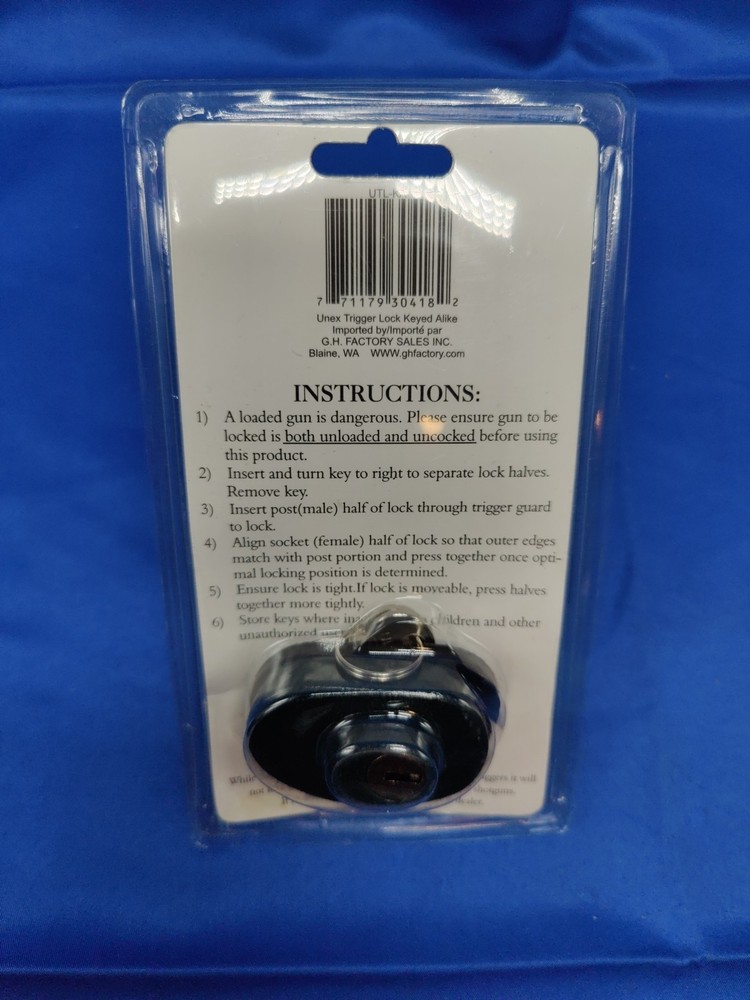 Unex Gun Trigger Lock NEW