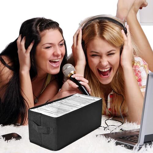 CD Storage Boxes - Pack of 4 CD Case Storage - 13.2" X 5.9" X 5.3", Container