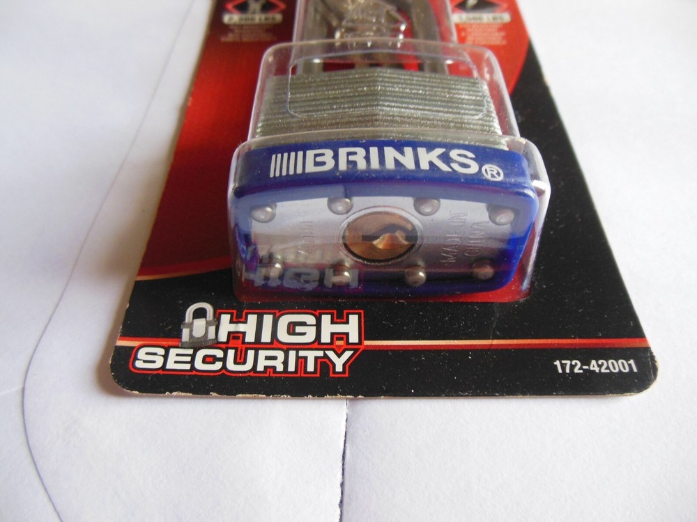 Brinks* High Security * Keyed Padlock* Long Shackle *FREE SHIPPING