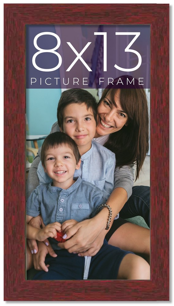 8x13 Frame Brown Solid Wood Picture Frame Width 0.75 Inches | Interior Frame Dep