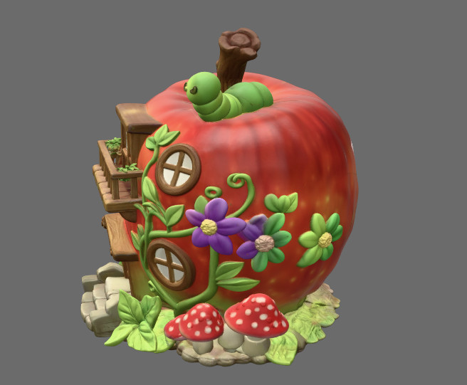 Enchanted Apple Cottage STL File 3D Printable