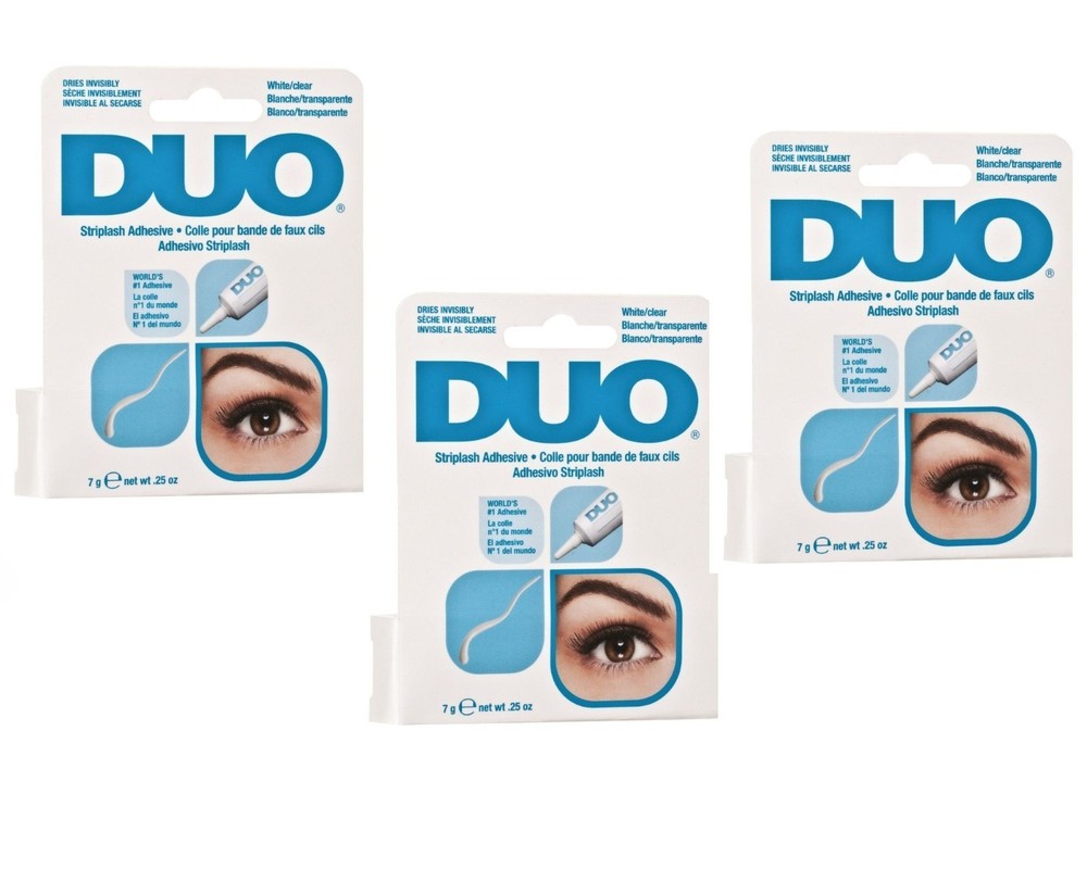 Ardell Adhesive - Duo Striplash - Quick dry - White/Clear 0.25 oz - 3pc Bundle