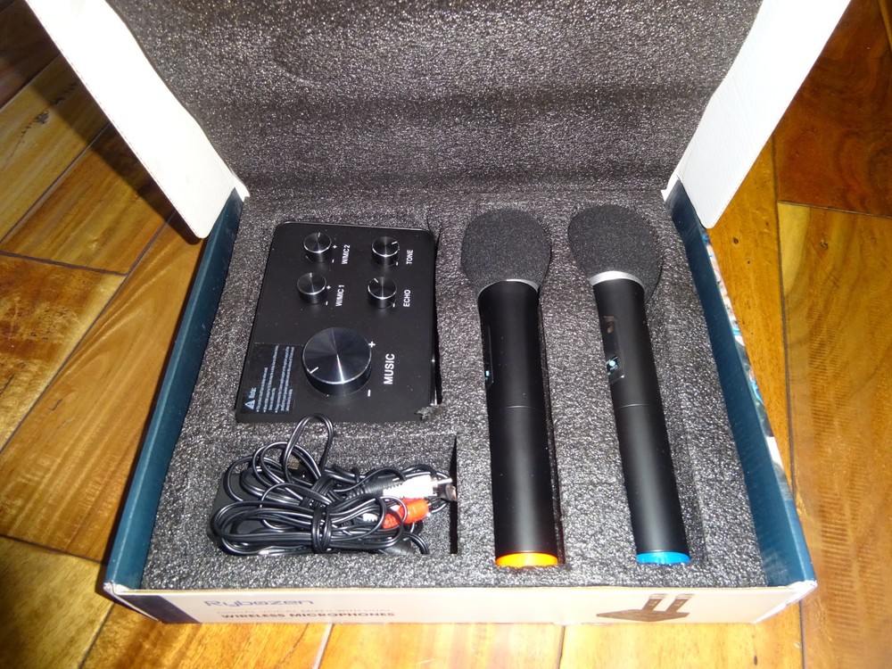 Rybozen Wireless Microphone Karaoke Mixer System, Dual Handheld Wireless Microph