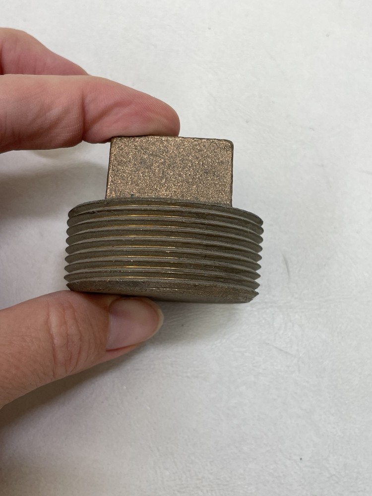 SA SIAM BRASS SQUARE HEAD SOLID PIPE PLUG 1 1/2" FITTING MARINE BOAT