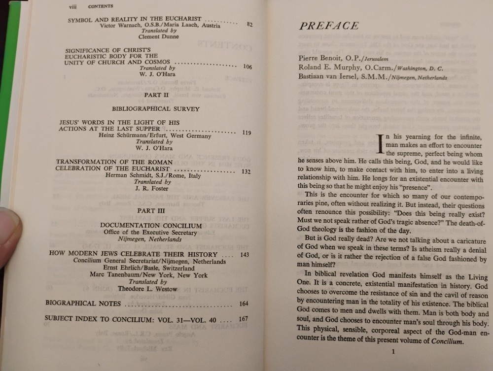 Book Concilium 40 Scripture The Breaking of Bread HC/DJ Library