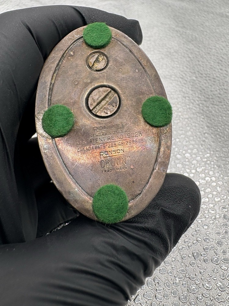 Vintage 1950's Ronson "Crown" Silver Plated Table Lighter