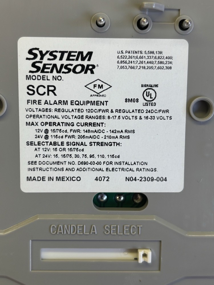 SYSTEM SENSOR SCR SPECTRALERT CEILING STROBE STD CD RED NEW