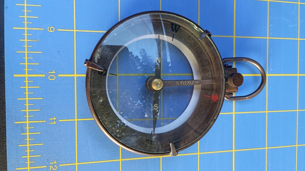 Captain's Cabin Compass in Wood Box Replica Map Reader Compass with Magnifier