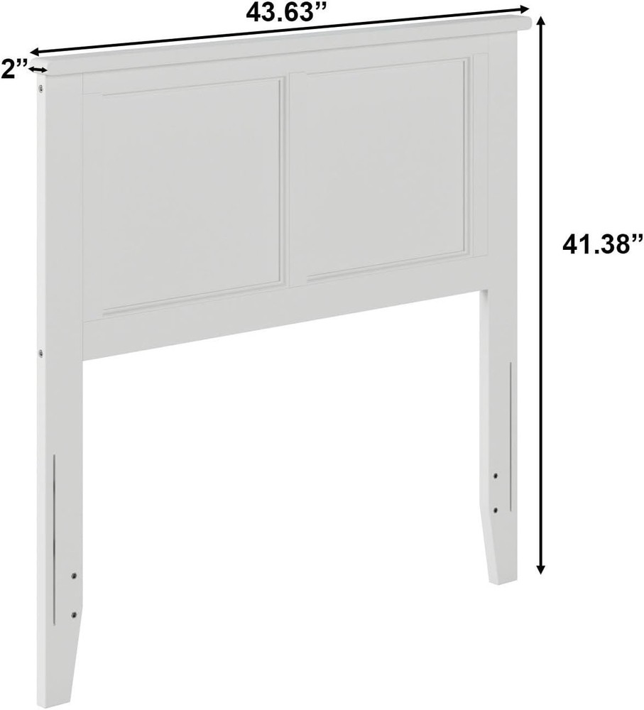 Madison Twin Solid Wood Panel Headboard, White