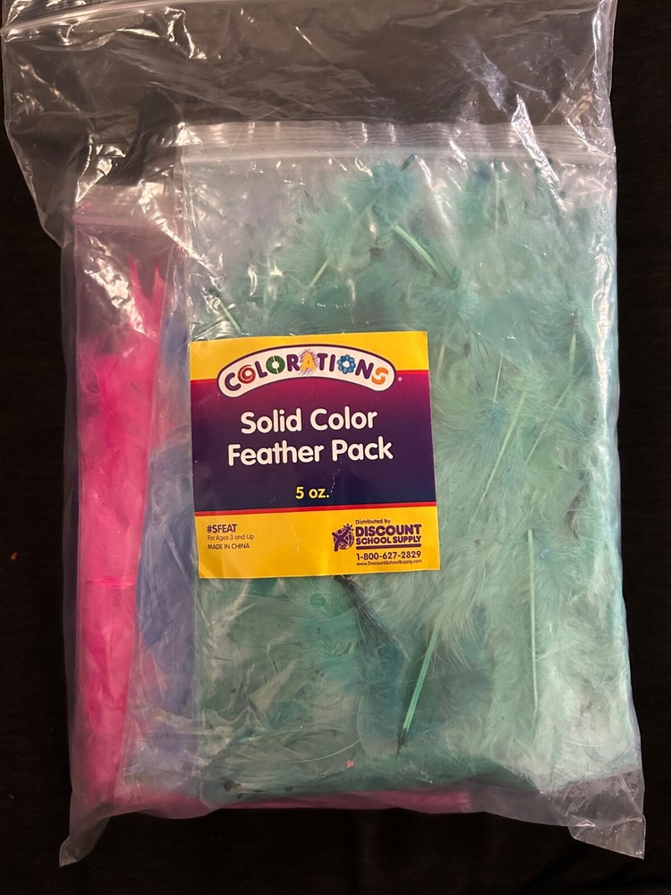 Colorations Solid Color Feather Pack 5oz. 9 Colors