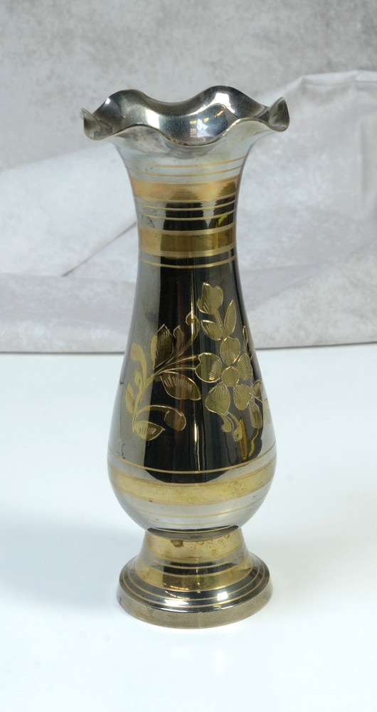 Vintage Solid Etched Brass Black, Gold  & Silver Made In India