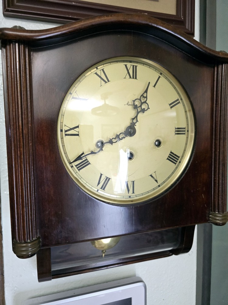 Antique Mauthe Wall Clock Runs And Stops