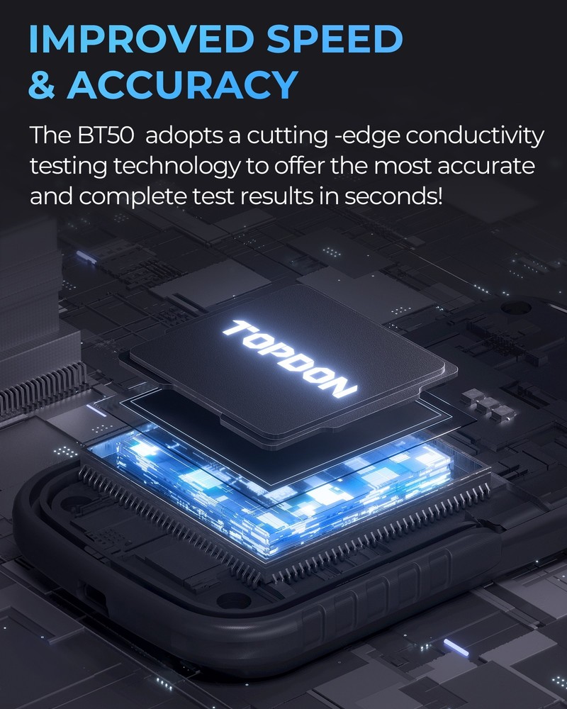 TOPDON BT50 Car Battery Tester Electrical System Diagnostic & Analysis Tool