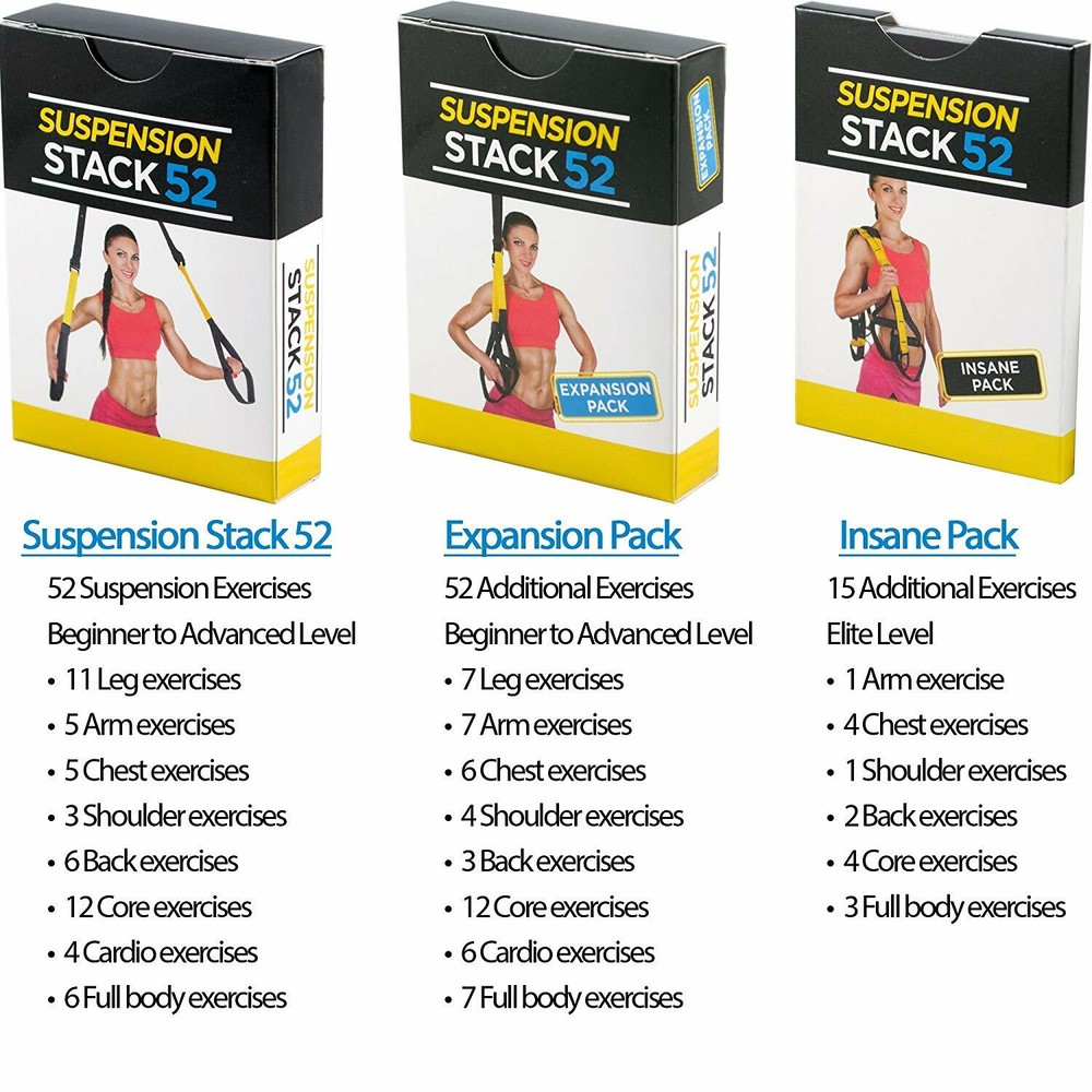 STACK 52 Suspension TRI Exercise Workout Card Game Home Fitness Training Program